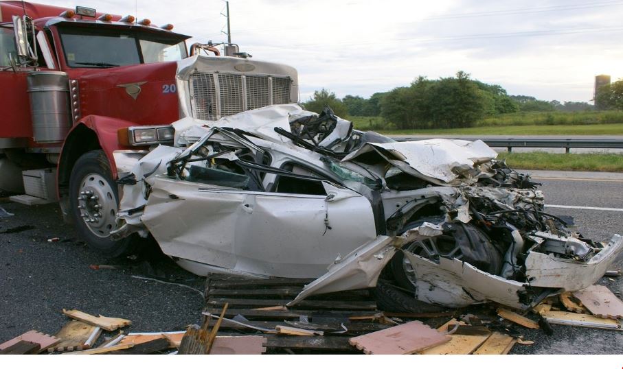 car and truck collide